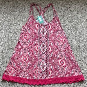 Maurices XS Pink Paisley Strappy Tank (NWT)